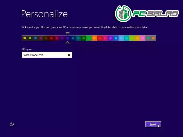 تنظیمات اولیه نصب ویندوز​ ۸