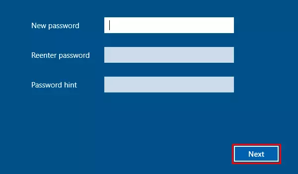 پر کردن فیلد های حذف رمز عبور ویندوز 10